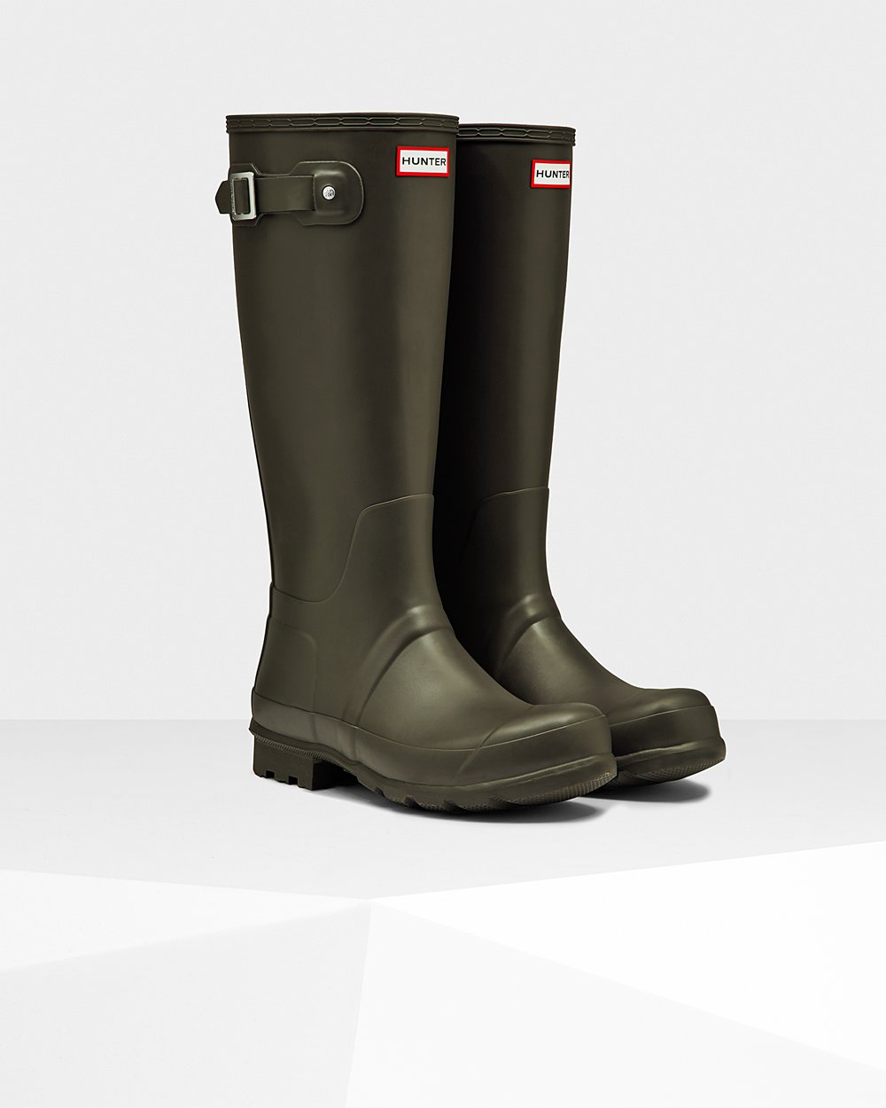 Mens Hunter Original - Tall Rain Boots Dark Olive - 4609-CVHFM